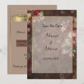 Blumenbraun Einladung (Vorne/Hinten)