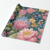 Blumenbraun - farbige Blume Geschenkpapier (Ungerollt)