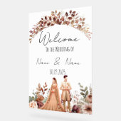 Blumenbraun-Hochzeitszeichen Acrylschild (Winkel)