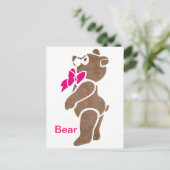 Blumenbraun mit rosa Krawatte Postkarte (Stehend Vorderseite)