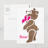 Blumenbraun mit rosa Krawatte Postkarte (Vorne/Hinten)