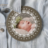 Blumenbraun, personalisierter Klassiker Button (Beispiel)
