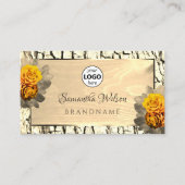 Blumenbraune Holzbaumbraue und Logo Visitenkarte (Vorderseite)