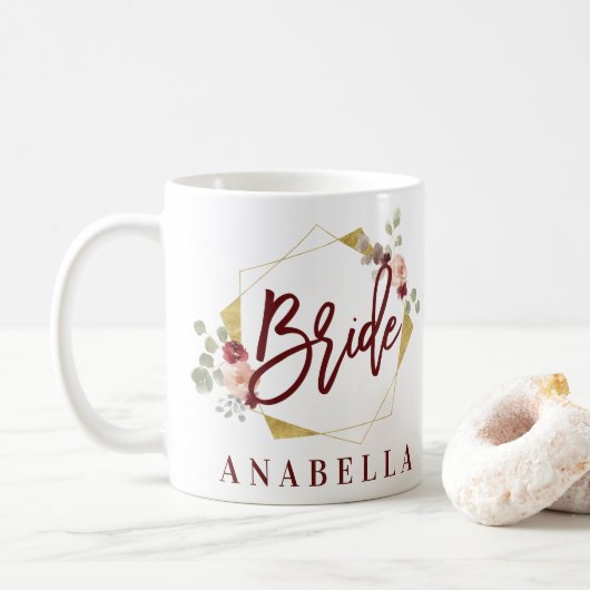 Blumenbraut bachelorette Brautparty-Tasse Kaffeetasse (Mit Donut)