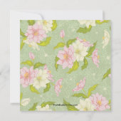 Blumenbraut Brautdusche Einladung Rosa (Rückseite)