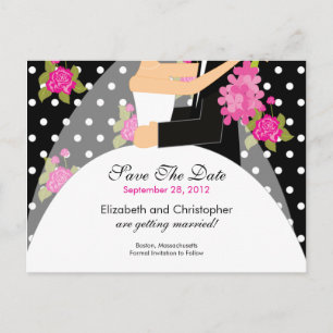 Blumenbraut und Bräutigam Save the Date Einladung