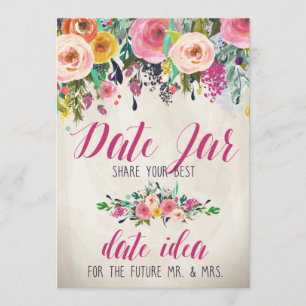 BlumenBrautparty-Datums-Glas Einladung