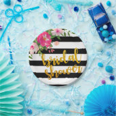 BlumenBrautparty-Platten-- schwarze u. weiße Pappteller (Party)