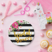 BlumenBrautparty-Platten-- schwarze u. weiße Pappteller (Party)