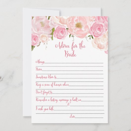 BlumenBrautparty-Ratekarten Einladung (Vorderseite)