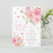 Blumenbridal Brunch Liebe in Bloom Lila Einladung (Stehend Vorderseite)