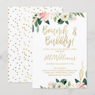 Blumenbridal & Bubbly Bridal Dusche Einladung