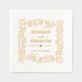 Blumenbride-Namen Hochzeitscouch Servietten Mit Folie (Vorderseite)