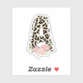 Blumenbrief A Erstname Leopard Cheetah Print Aufkleber (Blatt)