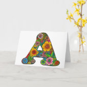 Blumenbrief A Grußkarte - Leere Innenseite Karte (Gelbe Blume)