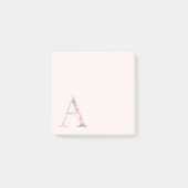 Blumenbrief "A" Monogramm Post-it Klebezettel (Vorderseite)