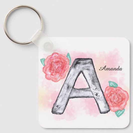 Blumenbrief A Schlüsselanhänger (Vorderseite)