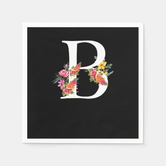 Blumenbrief B Alphabet-Blume Serviette (Vorderseite)