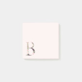 Blumenbrief "B" Monogramm Post-it Klebezettel (Vorderseite)
