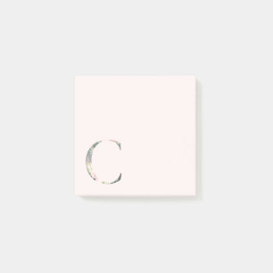 Blumenbrief "C" Monogramm Post-it Klebezettel
