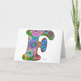 Blumenbrief F-Grußkarte - Leere Innenseite Karte