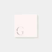 Blumenbrief "G" Monogramm-Notizen Post-it Klebezettel (Vorderseite)