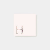 Blumenbrief "H" Monogramm-Notizen Post-it Klebezettel (Vorderseite)