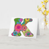 Blumenbrief K Grußkarte - Leere Innenseite Karte (Gelbe Blume)