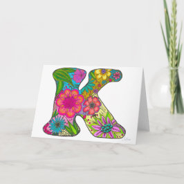 Blumenbrief K Grußkarte - Leere Innenseite Karte