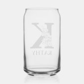 Blumenbrief K Monogramm und Personalisierter Name Dosenglas (Rückseite)