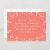 Blumenbrief-Liebe Anregung Jane Austen Postkarte (Vorne/Hinten)