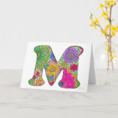 Blumenbrief M Grußkarte - Leere Innenseite Karte (Gelbe Blume)