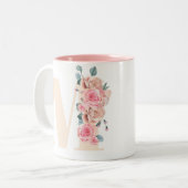 Blumenbrief "M" Zweifarbige Tasse (Vorderseite Links)