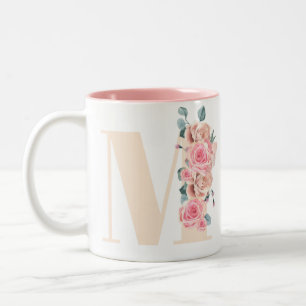 Blumenbrief "M" Zweifarbige Tasse