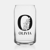 Blumenbrief O Monogramm und Personalisierte Bezeic Dosenglas (Vorderseite)