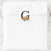 Blumenbrief | PERSONALISIERT MIT MONOGRAMM Quadratischer Aufkleber (Tasche)