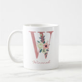 Blumenbrief Pink Initial W Kaffeetasse (Links)