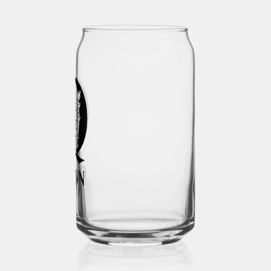 Blumenbrief Q Monogramm und Personalisierter Name Dosenglas (Links)