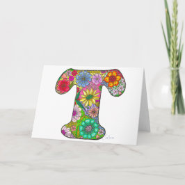 Blumenbrief T Grußkarte - Leere Innenseite Karte