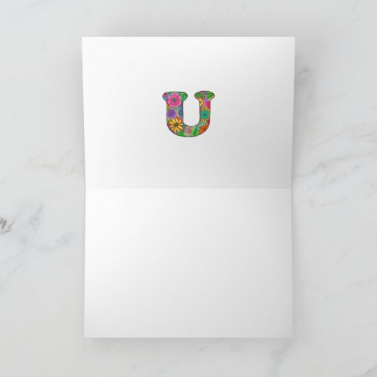 Blumenbrief U Grußkarte - Leere Innenseite Karte (Innenseite)