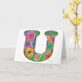 Blumenbrief U Grußkarte - Leere Innenseite Karte (Gelbe Blume)