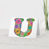 Blumenbrief U Grußkarte - Leere Innenseite Karte (Vorderseite)