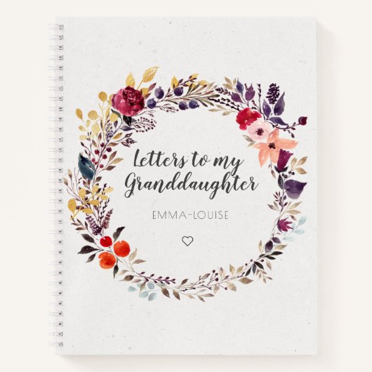 Blumenbriefe an meine Enkelin Keepake Notizblock (Vorderseite)