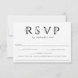 Blumenbriefe, die RSVP mit Allergikermerkmal verbi Karte