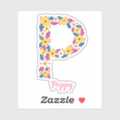 Blumenbriefe P, Aufkleber aus Vinyl, geschnitten (Blatt)