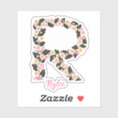 Blumenbriefe R, Aufkleber für Vinyl-Aufkleber (Blatt)