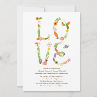 Blumenbriefe Rustikale LIEBE Hochzeit Einladung