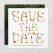Blumenbriefe Rustikales Waldland Foto Save the Dat Save The Date (Vorne/Hinten)