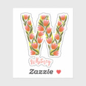 Blumenbriefe W Aufkleber für Vinyl-Aufkleber (Blatt)