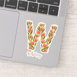 Blumenbriefe W Aufkleber für Vinyl-Aufkleber